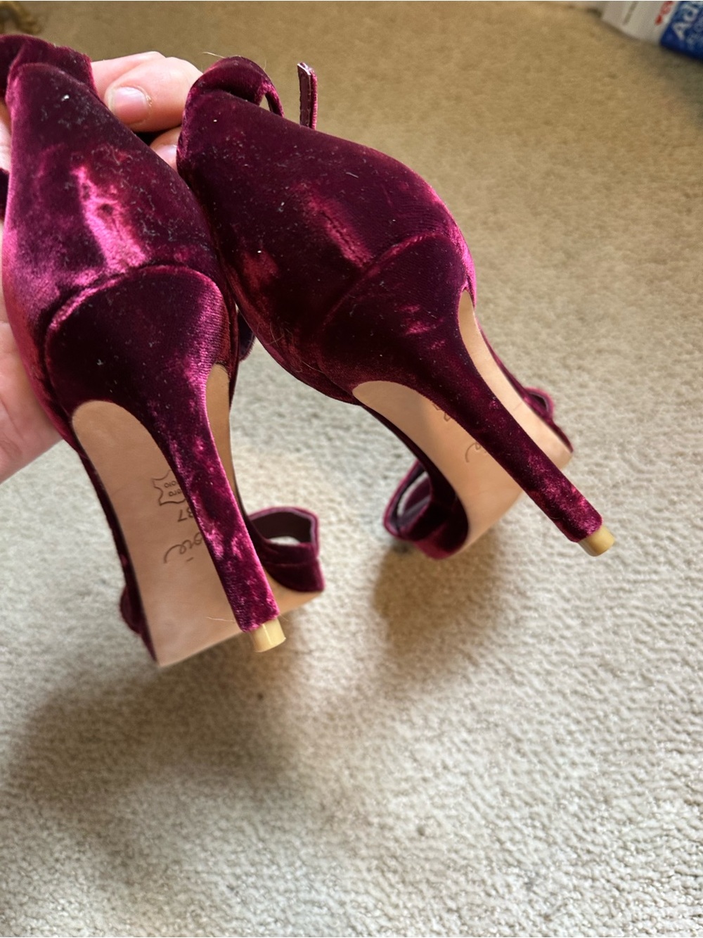 Joie velvet leather heels - Picture 4 of 5